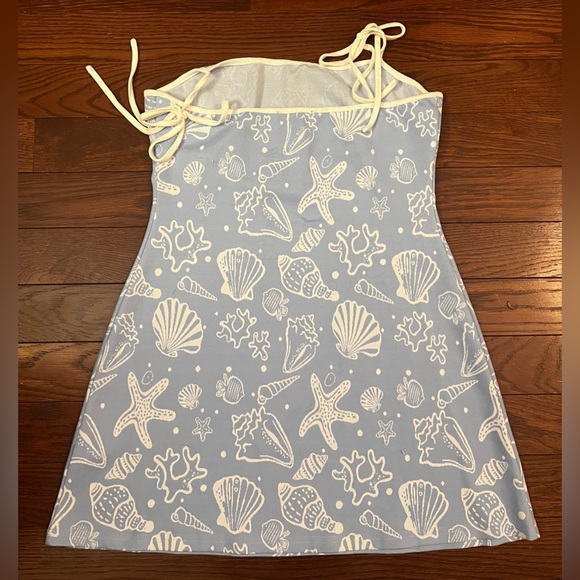 Women’s Cider Blue Beach Sea Shell Mini Dress Size Large - Picture 5 of 5